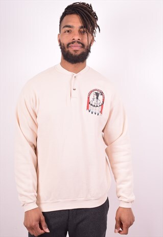 LEE MENS VINTAGE SWEATSHIRT JUMPER MEDIUM PINK 90S
