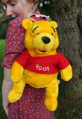 VINTAGE 90S YELLOW DISNEY WINNIE THE POOH FESTIVAL BACKPACK