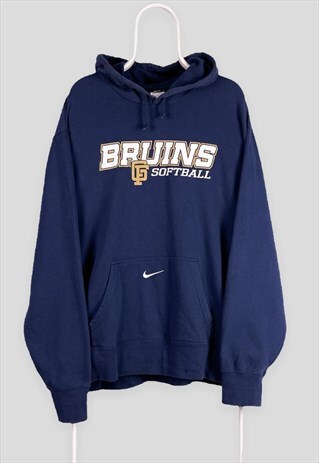 VINTAGE NIKE BLUE CENTRE SWOOSH HOODIE USA SOFTBALL XXL