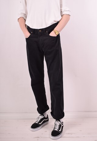 POLO RALPH LAUREN MENS VINTAGE JEANS W34 L31 BLACK 90S