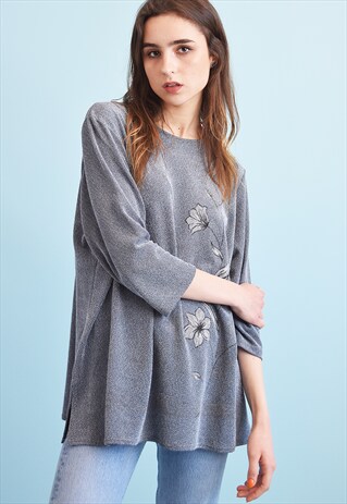 90'S RETRO JAZZY OVERSIZED MOMS BLOUSE TOP