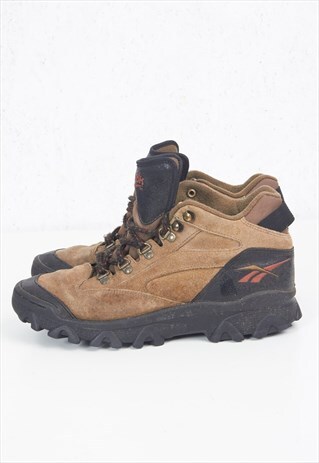 VINTAGE BROWN REEBOK HI-TOPS SUEDE TRAINERS