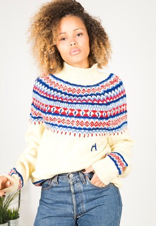 VINTAGE 80S CASUAL KNIT JUMPER / R0496