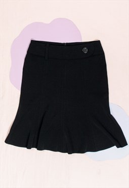 Vintage Skirt Y2K Frilly Fairycore Midi in Black