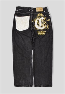 Vintage Coogi Embroidered Baggy Denim Jeans in Black