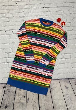 Moschino Rainbow Striped Jumper Dress