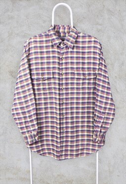 Vintage Check Flannel Shirt Long Sleeve Medium