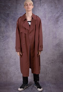 Vintage mens maroon trench coat