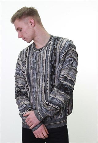 VINTAGE ROUNDTREE & YORKE 'COOGI STYLE' 3D KNIT JUMPER