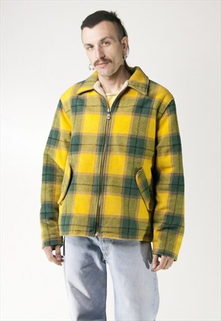 VINTAGE 90S LEVI'S SHEEPSKIN CHECK JACKET