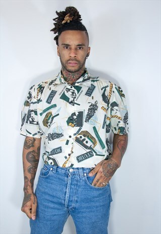 VINTAGE HAWAIIAN CRAZY PATTERNED SHIRT