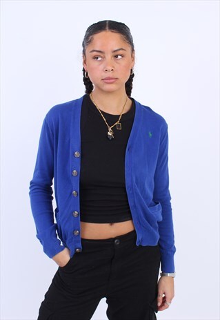 Women's Vintage polo Ralph Lauren blue cardigan 