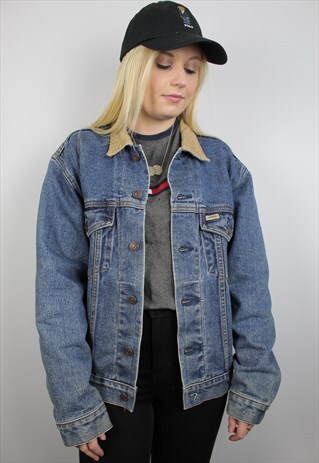 VINTAGE LEVI'S DENIM JACKET WITH CORDUROY COLLAR SIZE SMALL
