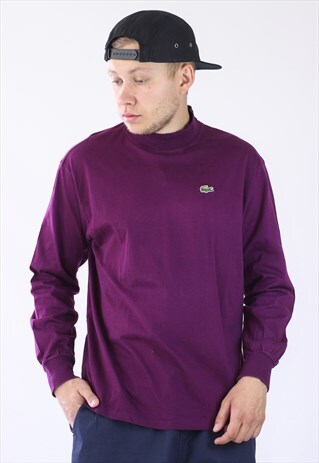 VINTAGE MENS LACOSTE COLLAR PULLOVER LONG SLEEVE TOP T-SHIRT