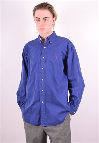 POLO RALPH LAUREN MENS VINTAGE SHIRT MEDIUM PURPLE 90S