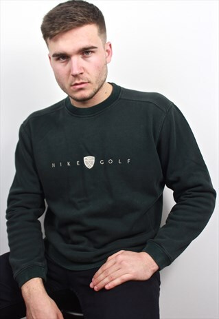 90'S RARE RETRO GREEN SPELL-OUT SWEATSHIRT