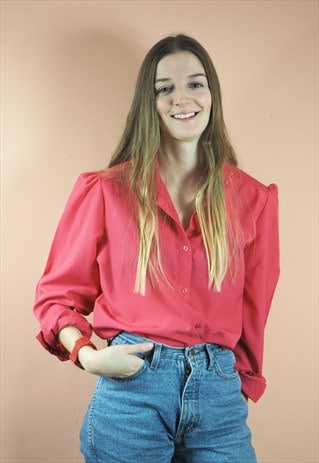 VINTAGE PINK EMBROIDERED BLOUSE