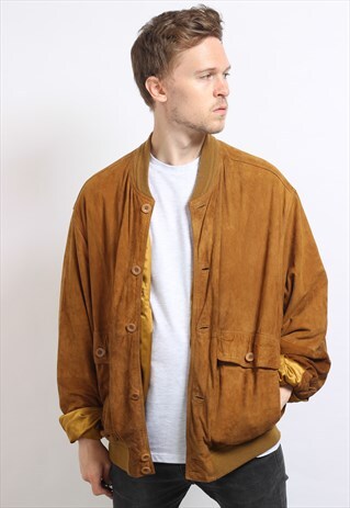 VINTAGE SUEDE OVERSIZED BOMBER JACKET