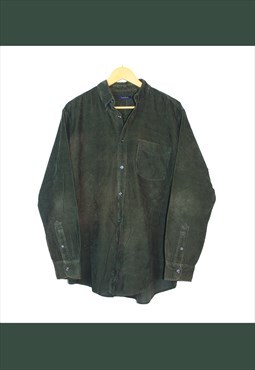 Vintage 90s Green Club Room Corduroy Casual Shirt 