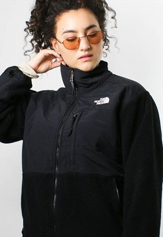 THE NORTH FACE FLEECE JACKET, ZIP UP, BLACK