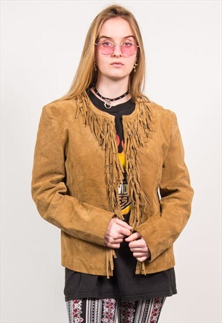 VINTAGE TASSEL FRINGE JACKET SUEDE FESTIVAL
