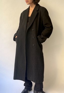 Vintage Minimalist Grey Wool Coat