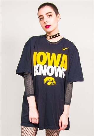 NIKE VINTAGE 90'S BLACK IOWA STATE USA T-SHIRT