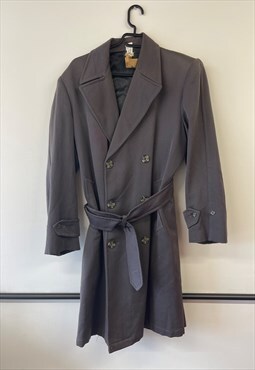 80s Long Thick Belted Coat