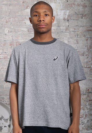 VINTAGE ASICS LOGO T-SHIRT GREY