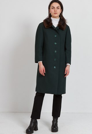 VINTAGE GREEN CAR COAT