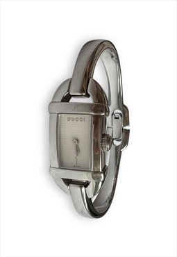 Vintage Gucci watch bracelet silver tone minimalist