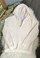 CREAM PLUSH QUILTED VELVET HOODIE