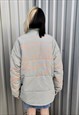 OVERSIZED GRAFFITI LETTER PRINT BOMBER QUILTED JACKET GREY