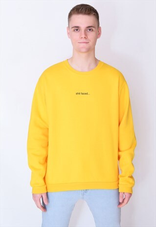 YELLOW SHIT FACED (NAVY) SWEATSHIRT