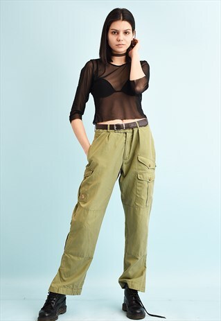 90'S RETRO REGULAR WAIST CARGO TROUSERS