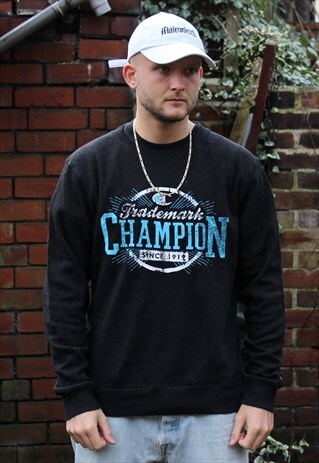 VINTAGE BLACK CHAMPION SWEATSHIRT MEDIUM