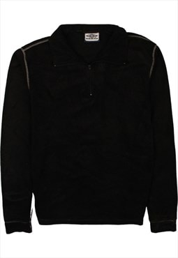Vintage 90's Umbro Fleece Jumper Quater Zip Black Large
