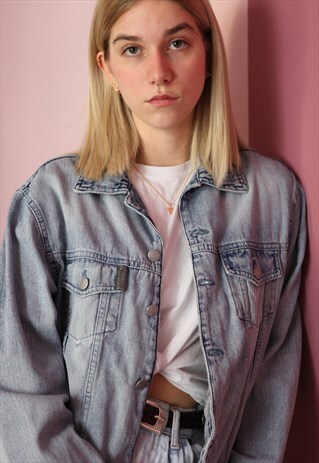 VINTAGE 90'S ARMANI DENIM JACKET LIGHT BLUE