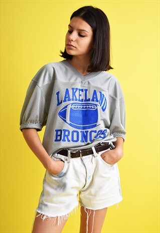 90'S RETRO ATHLEISURE VARSITY MESH OVERSIZED JERSEY TOP