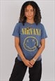 VINTAGE WOMENS NIRVANA BLUE T-SHIRT