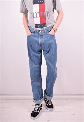 CALVIN KLEIN MENS VINTAGE JEANS W34 L34 BLUE 90'S