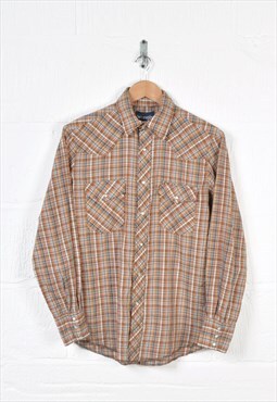 Vintage Wrangler Shirt 80s Long Sleeve Checked Small