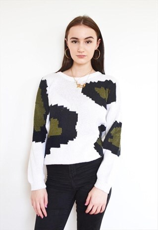 RARE VTG ICEBERG LEOPARD ANIMAL PRINT WOOL JUMPER