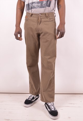 WRANGLER MENS VINTAGE TROUSERS W33 L30 KHAKI 90S