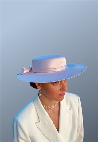 Vintage Pink Satin Occasion Hat
