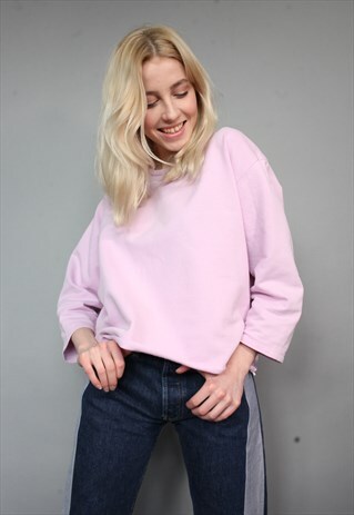VINTAGE 90'S CROPPED SWEATSHIRT IN LILAC