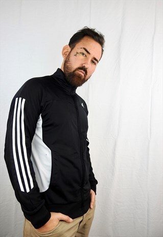 VINTAGE BLACK ADIDAS TRACK JACKET