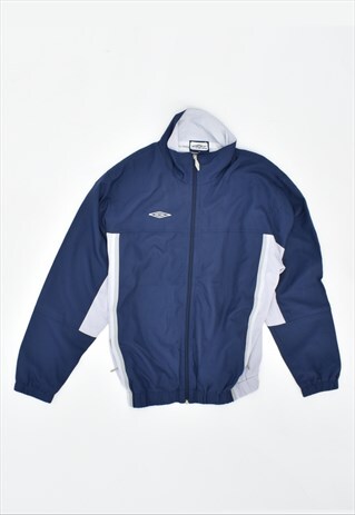 VINTAGE 90'S UMBRO TRACKSUIT TOP JACKET NAVY BLUE