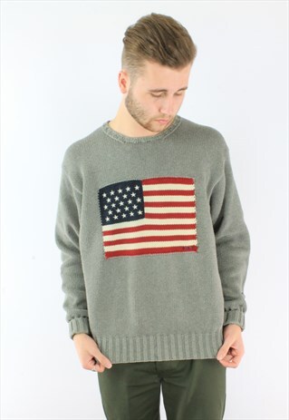 RALPH LAUREN POLO FLAG KNITTED JUMPER