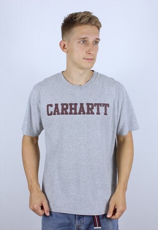 VINTAGE CARHARTT MENS BIG LOGO PRINTED T-SHIRT TOP